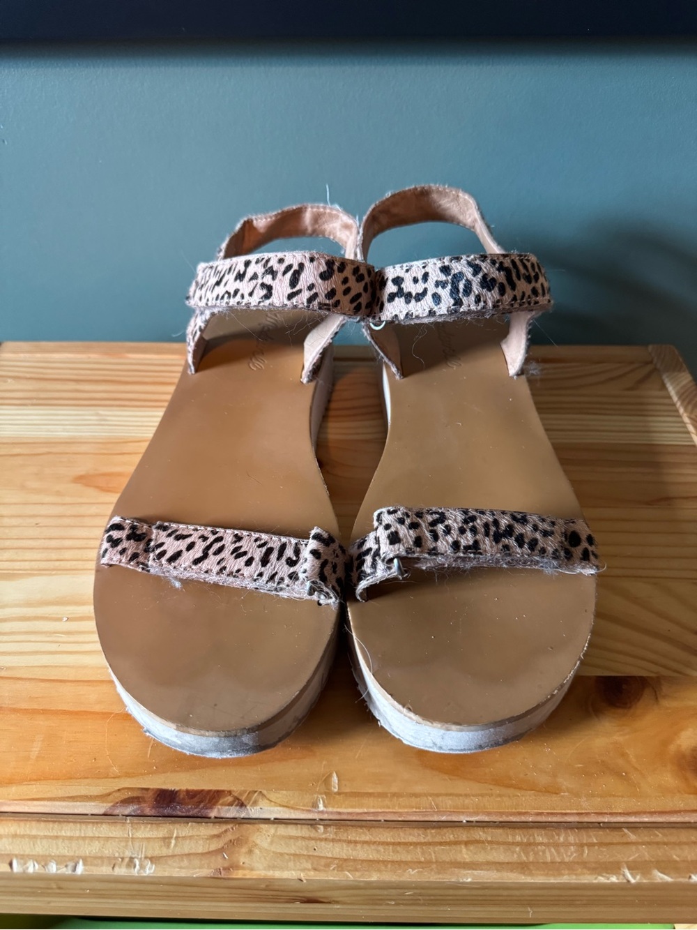 Madewell Women's Leopard Print Strap Platform Sandals - Tan